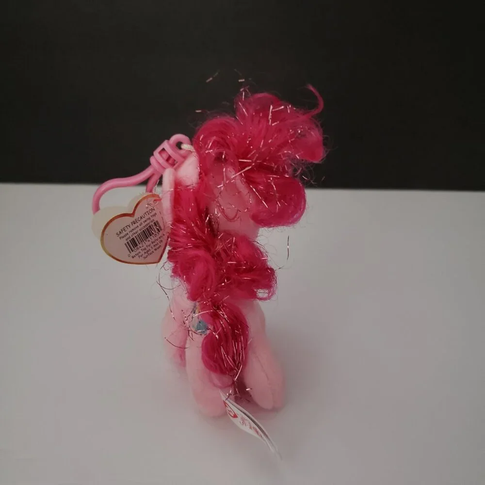 3 pc TY Sparkle BEANIE BABIES MY LITTLE PONY PINKIE PIE Backpack Clip - Picture 6 of 12